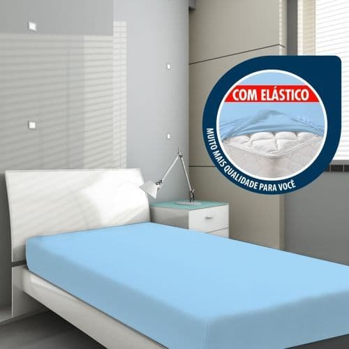 Capa Impermeavel Protetor Colchao Solteiro Hotel Casa Conforto Durabilidade Azul