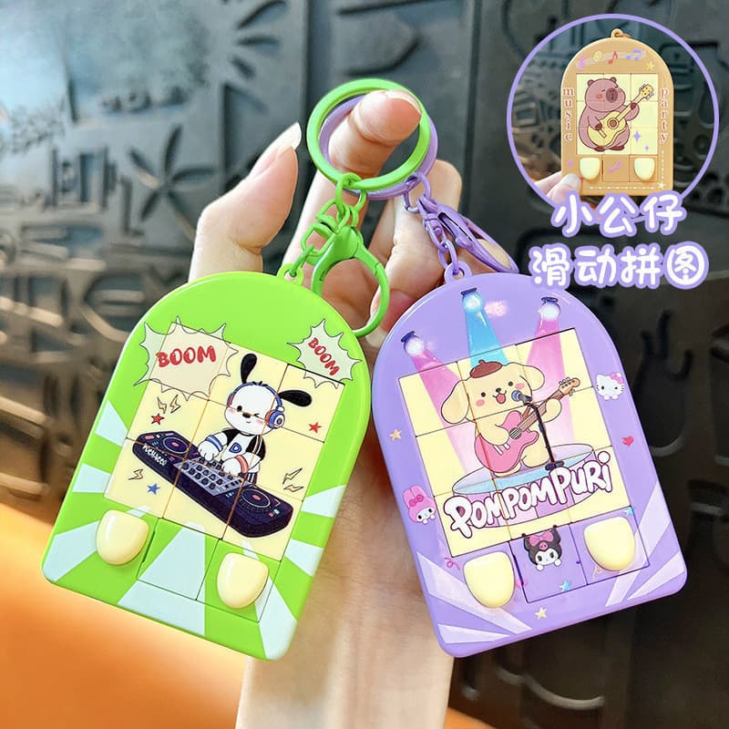 Chaveiro criativo de boneca puzzle Sanrio Kuromi Melody, brinquedo educativo de descompressão, chaveiro para carro 4FND