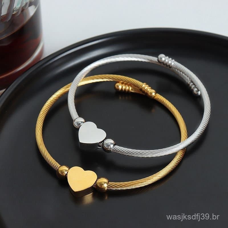 Kit Pulseira feminina De Aço inoxidável trançado Em Formato De Prata