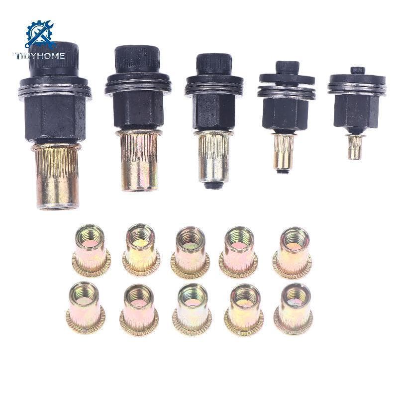 FFBR 11 Pçs Manual Rebitador Porca Ferramenta Acessório Para Porcas M3 M4 M5 M6 M8 M10 M12 Instalação Simples Mão Rebite