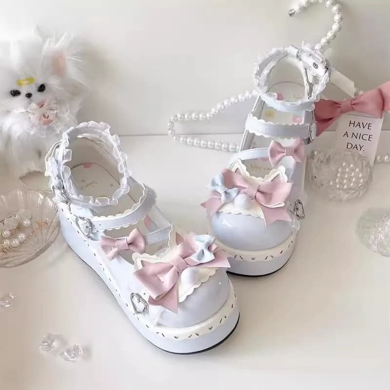Sapatos Lolita Margherita Mary Jane com Salto Grosso e Plataforma, Sapatos Femininos de Salto Médio com Estampa Floral,