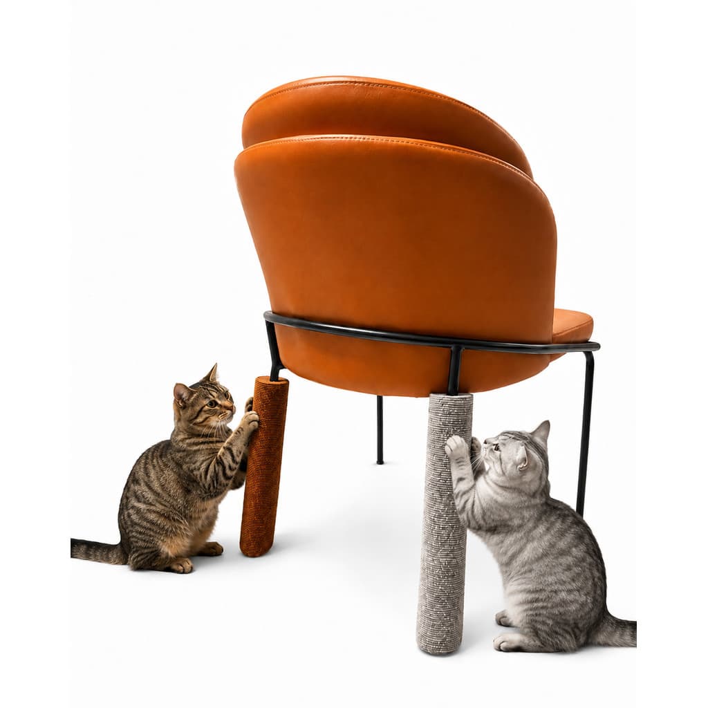Kit 2 Arranhador Para Gatos Tubo Multiuso Cadeiras Brinquedo Interativo Para Gato Protetor de Moveis
