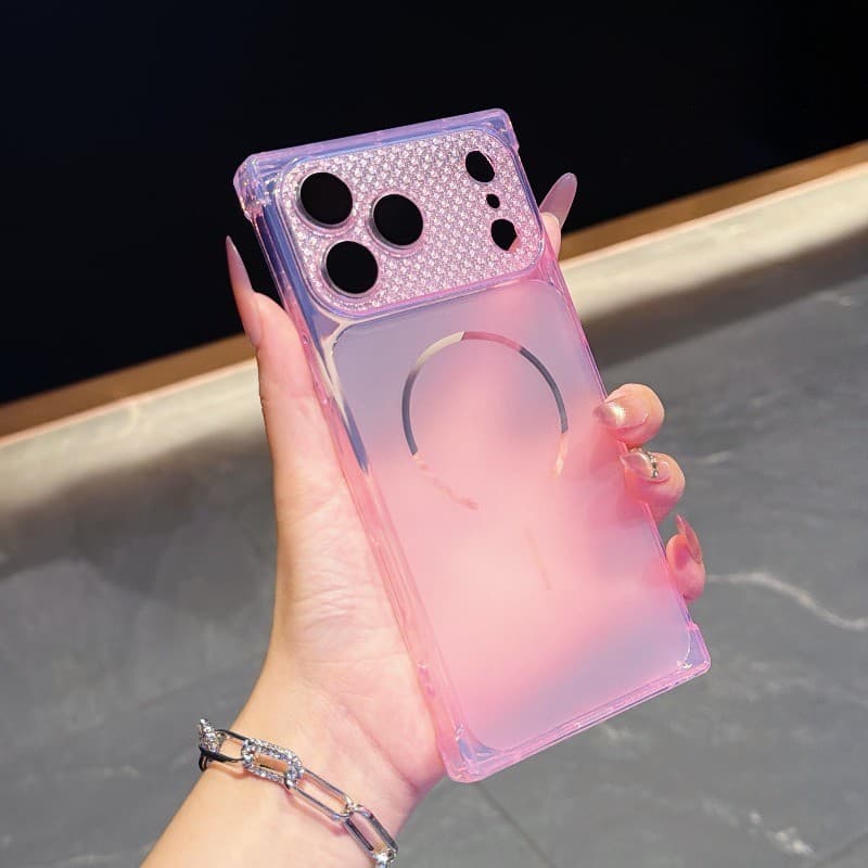 Ângulo Reto Resistente A Quedas TPU Mudança De Cor Em Segundos Capa De Telefone Para IPhone 11 12 13 14 15 16 17 Pro Max