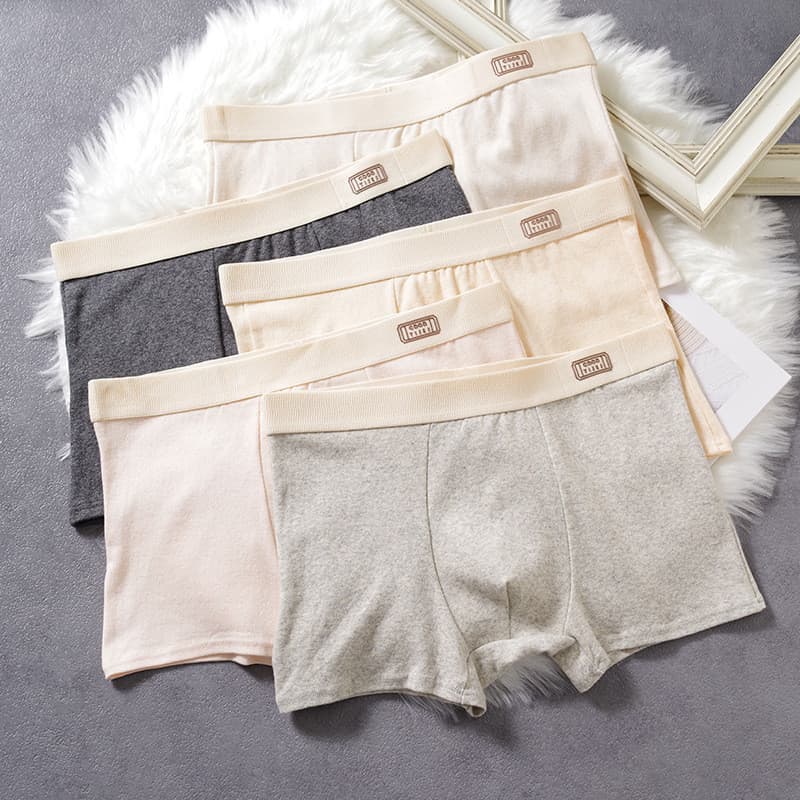 Cuecas masculinas de algodão puro, antibacterianas e respiráveis, boxer briefs de cintura média em tamanho grande para a