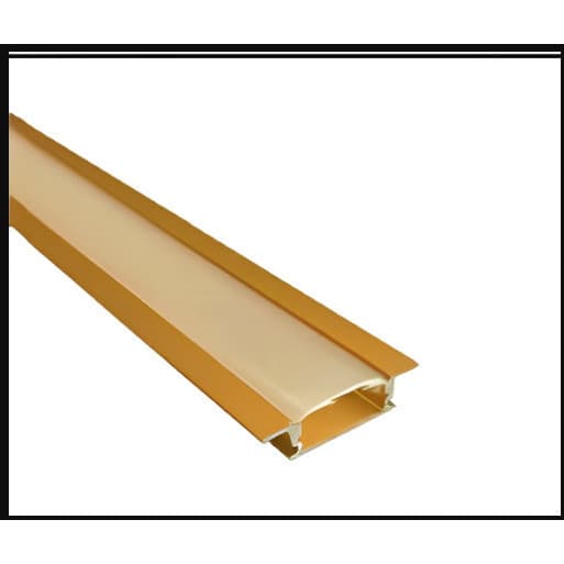 Perfil de Alumínio para Fita LED Embutir | 1 Metro | Modelo 1707 | Gold