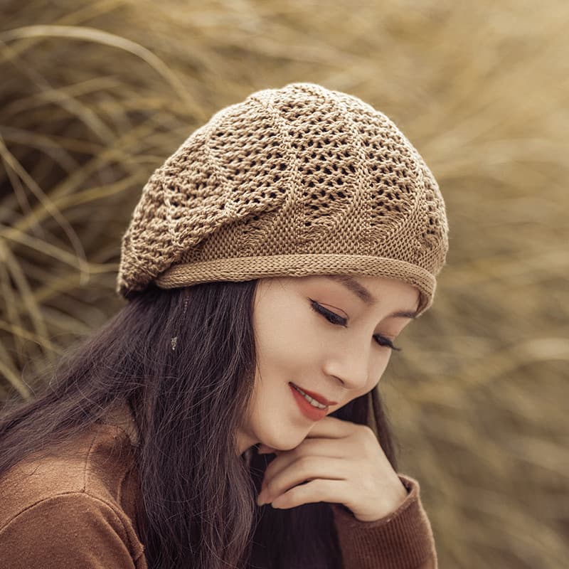 Chapéu feminino primavera outono 2026 moda moda boina de malha lenço de cabeça boné de lã pilha chapéu feminino