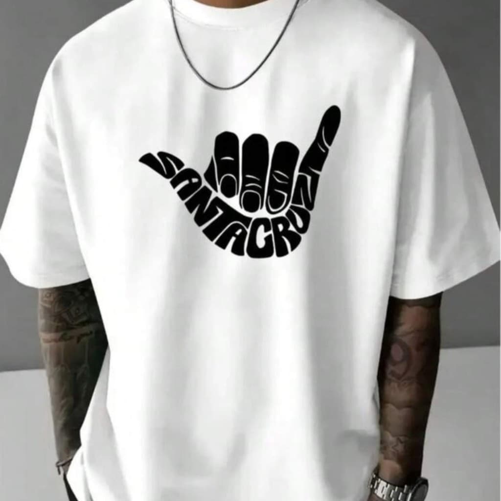 Camiseta Masculina Estampa Mão Hang Loose Surf Skate Streetwear