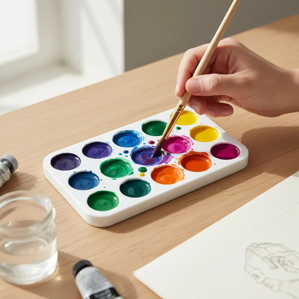 Paleta Pintura Miniatura 15 Cavidades Suporte Arte Desenho
