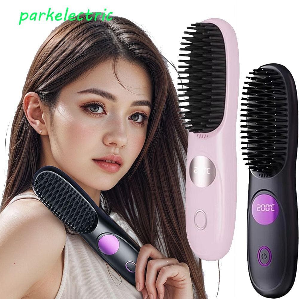 Escova Alisadora De Cabelo PARKELECTRIC , Alisador Portátil Sem Fio USB De Íon Negativo , Estilo Rápido