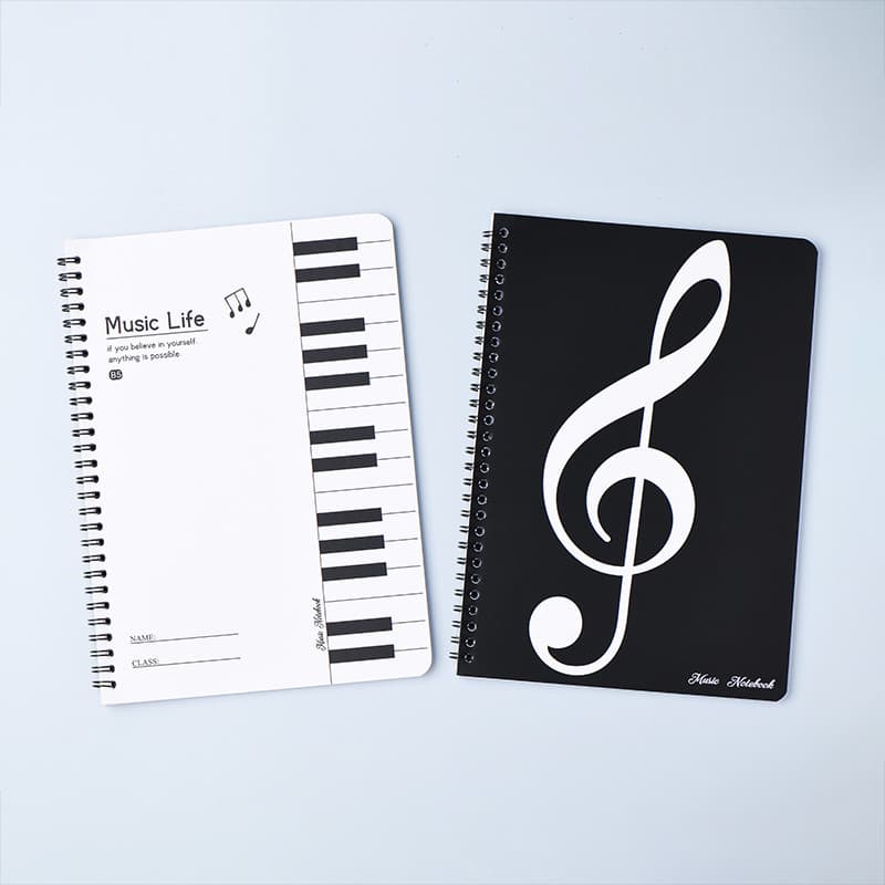 Piano pessoal caderno bobina caderno B5 presente criativo nota afiada teoria musical música papelaria conjunto