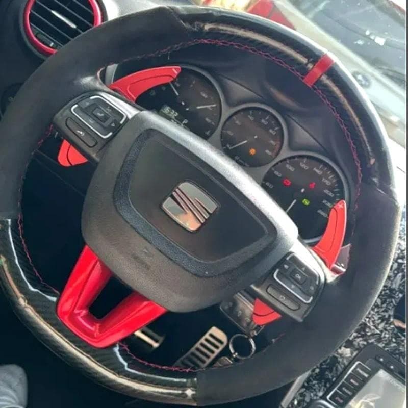 Capa De Volante Estilo Camurça E Carbono 3D Para Assento leon mk 2 2011 2012 2013 2014 DIY Cobertura Completa Acessório