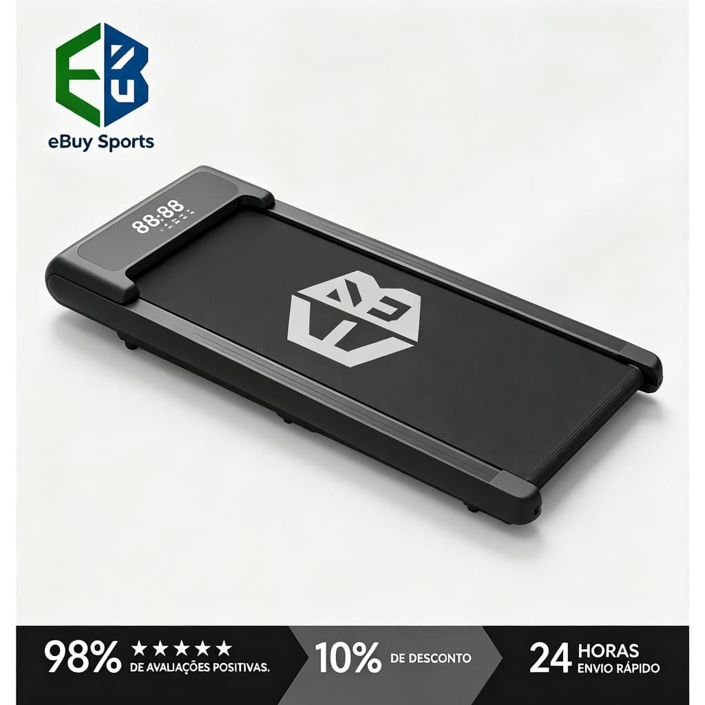 Esteira Elétrica Residencial Walking Pad Compacta para Casa Caminhada Painel LED Controle Remoto Bluetooth APP