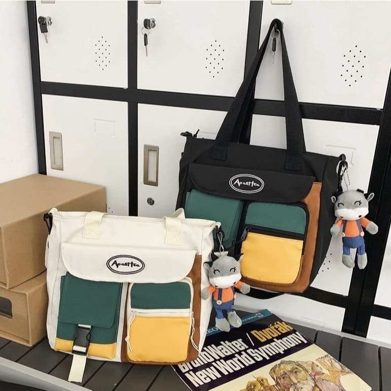 HANVIK Bolsa Carteiro Unissex de Nylon Impermeável com Alça Lateral – Grande Capacidade para Estudantes