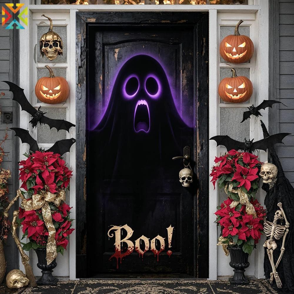 Exibição De Halloween Com Tema De Terror Aparência Assustadora Banner Fantasma Assustador Destaque De Caveira Cenário Mo