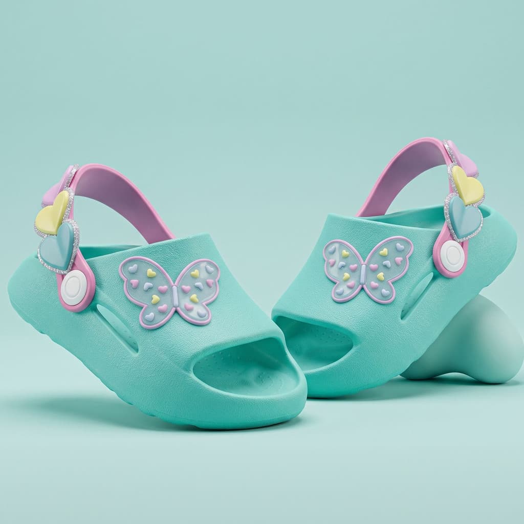 Chinelo Nuvem Infantil Feminino Borboleta Macio e Antiderrapante Leve macio e confortavel