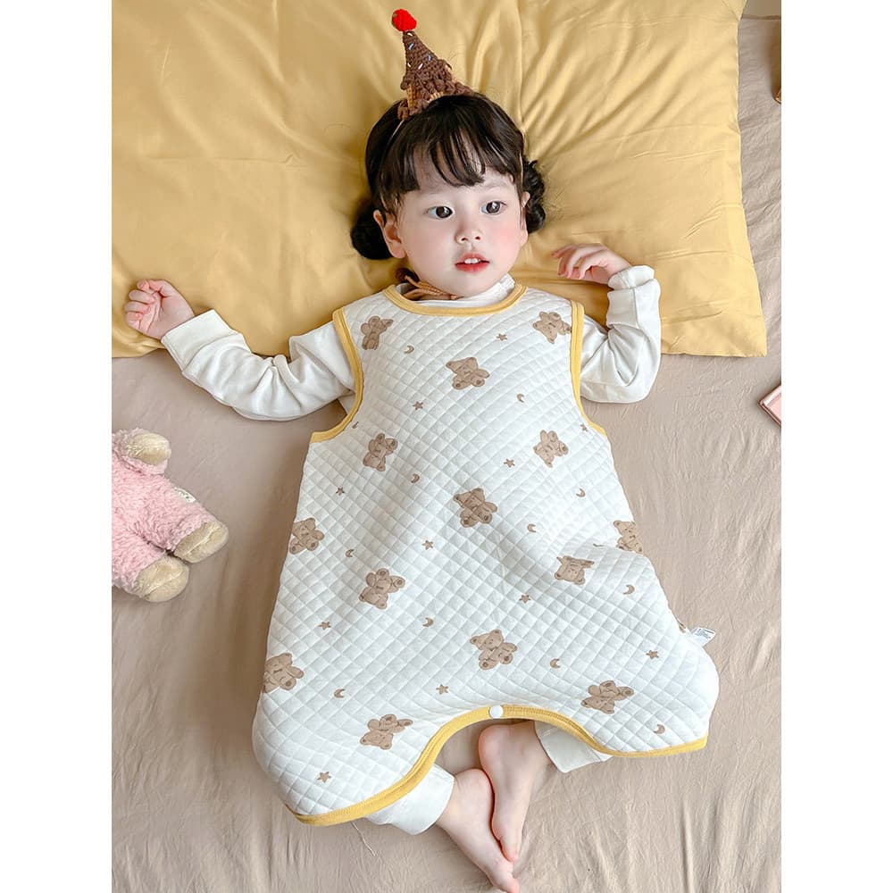 Primavera outono bebê Kick-Proof colcha meninas colcha saco de dormir crianças puro algodão colete de uma peça quatro es