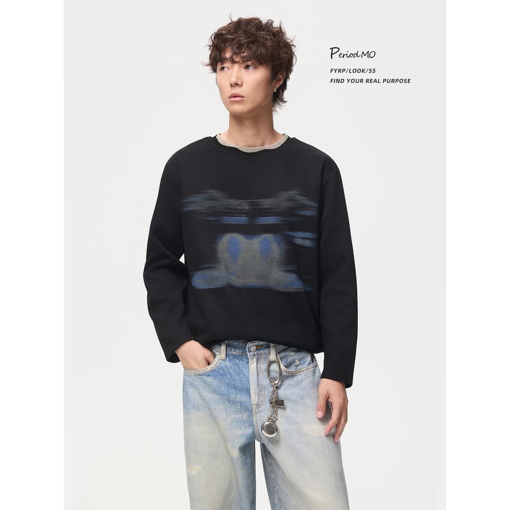 FYRP Momo americano High Street falso costura de duas peças em torno do pescoço moletom masculino feminino primavera out