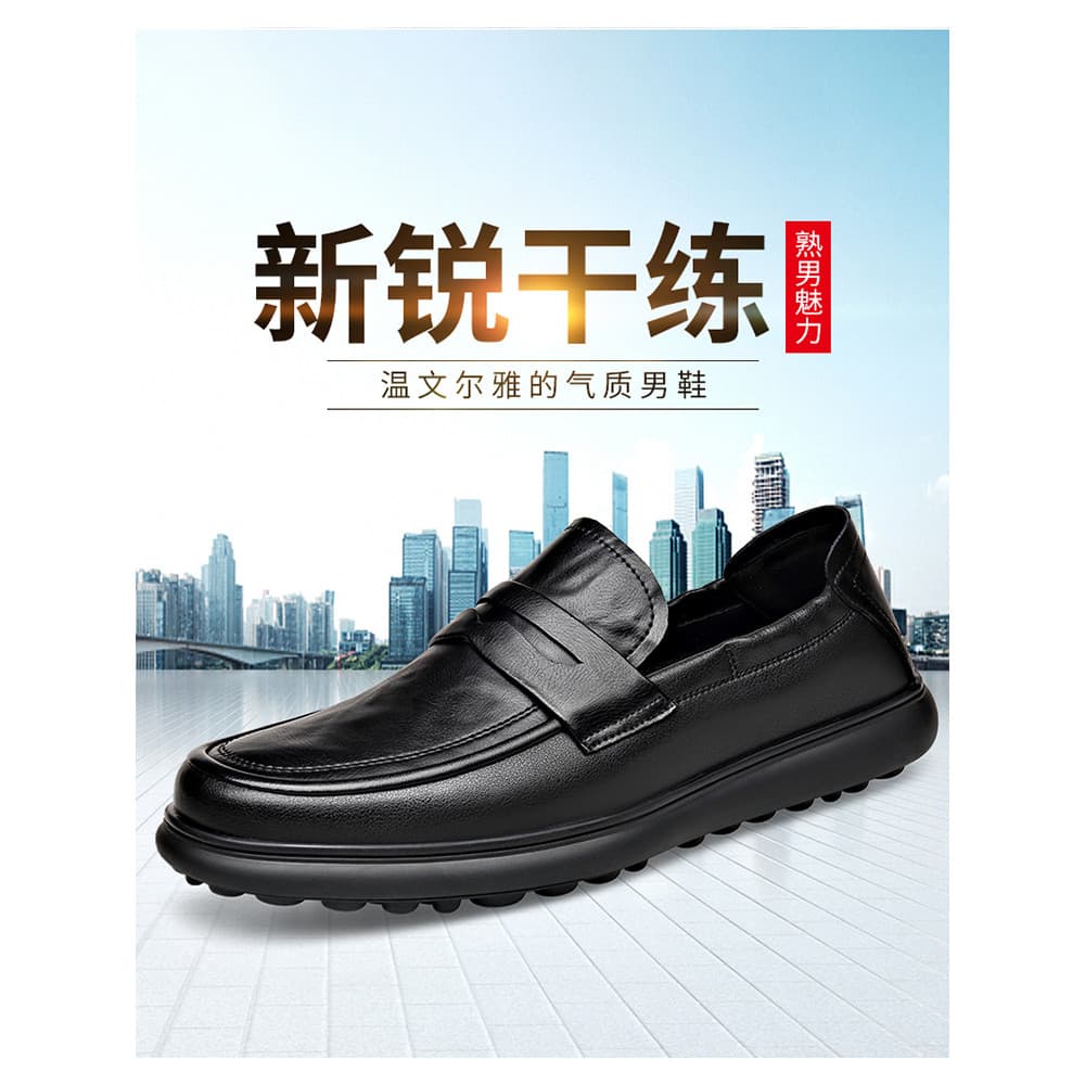 Mocassins masculinos deslizamento leve negócios Formal sapatos de couro Casual masculino couro britânico respirável sapa