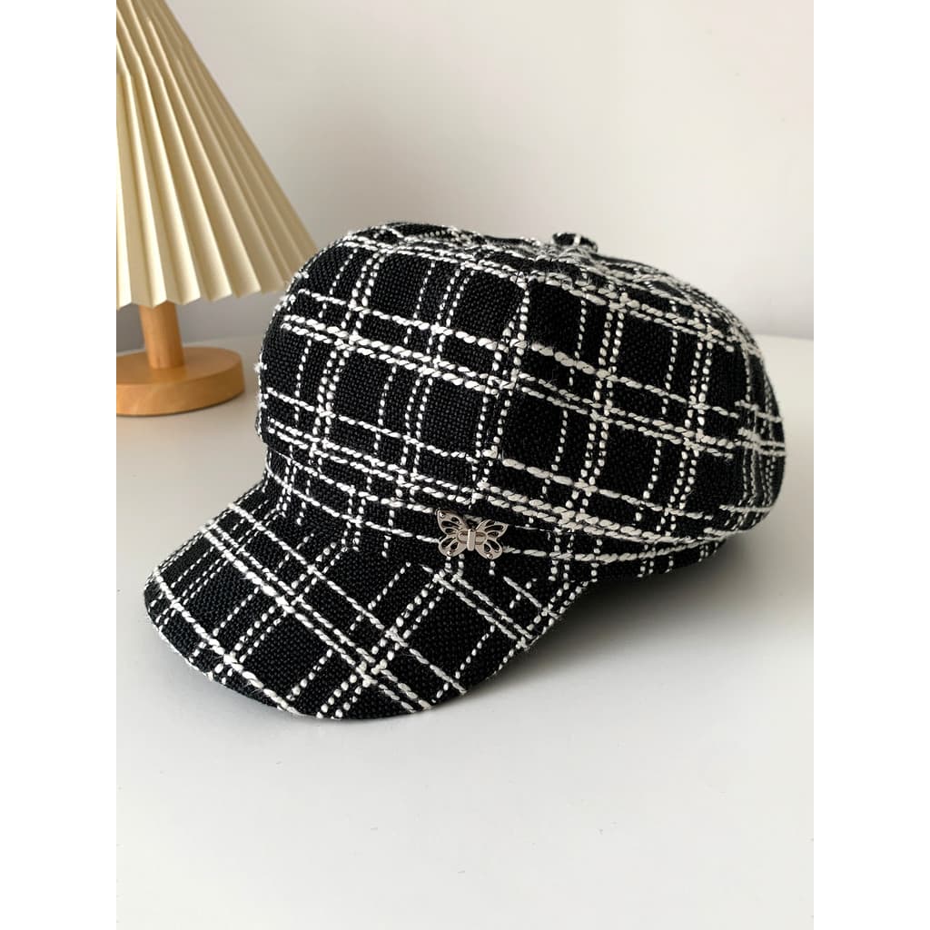 Xiaoxiang estilo boina feminina outono inverno britânico Retro pintor boné estilo japonês literário All-Match rosto-olha