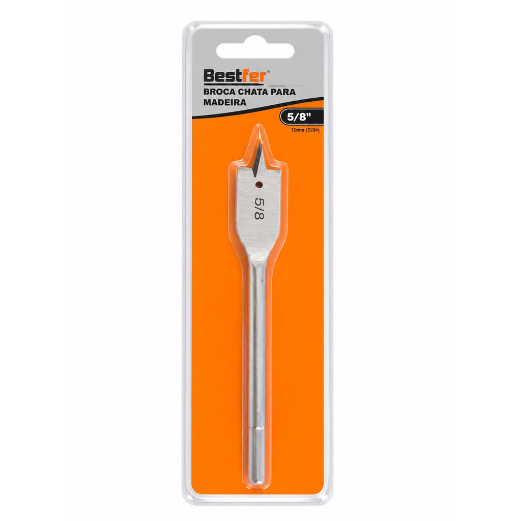 Broca Chata Madeira Bestfer 5/8 16mm para Furadeira