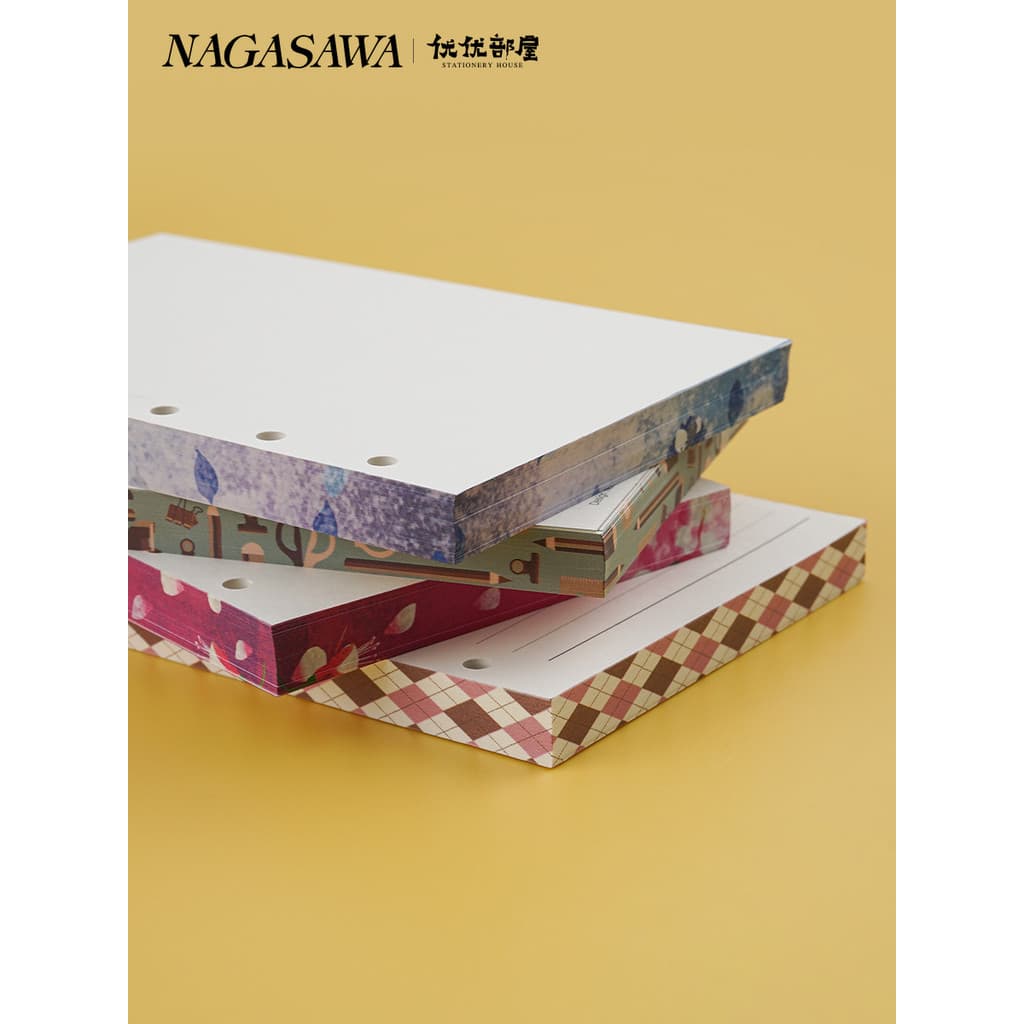 Japão japão NAGASAWA x Ashford manual recarga cor borda página interna folhas soltas núcleo interno agenda livro núcleo