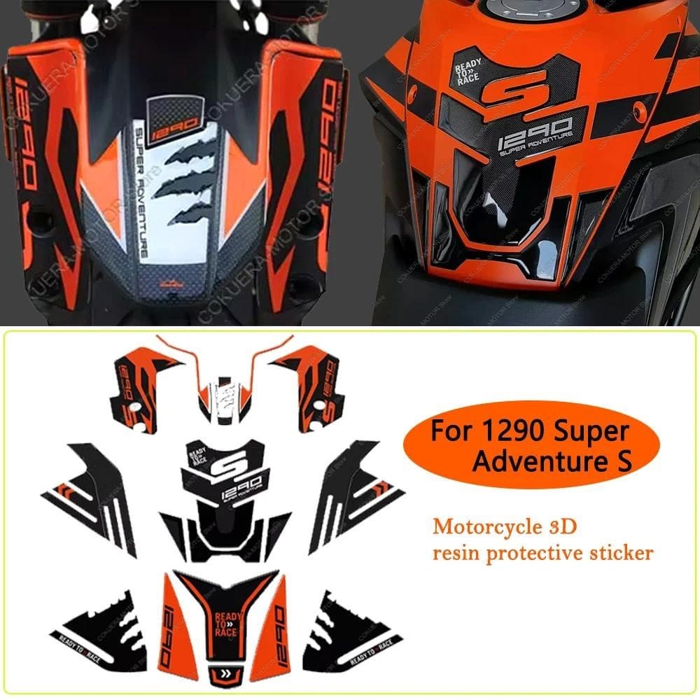Adesivos Decorativos De Resina 3D Para Motocicleta , kit De Almofada Tanque De Combustível 1290 Super Adventure S , Prot