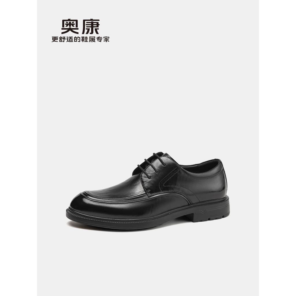 Okang sapatos formais masculinos de couro 2025 novo estilo de negócios sapatos casuais preto trabalho sapatos masculinos