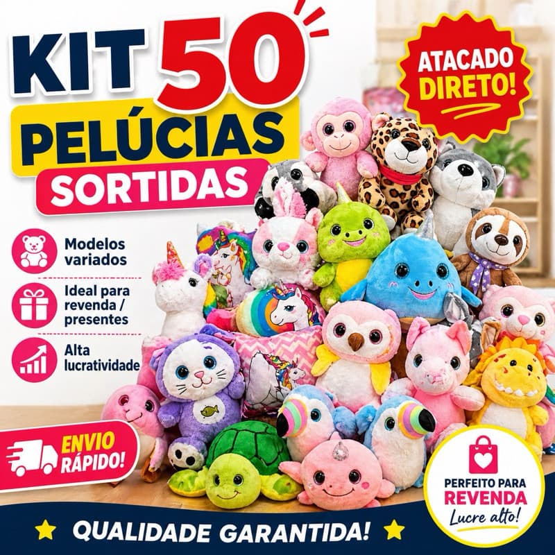 Kit pelúcia para grua atacado 50 Un 20cm alta qualidade, ideal para presentear, e aumentar a diversão