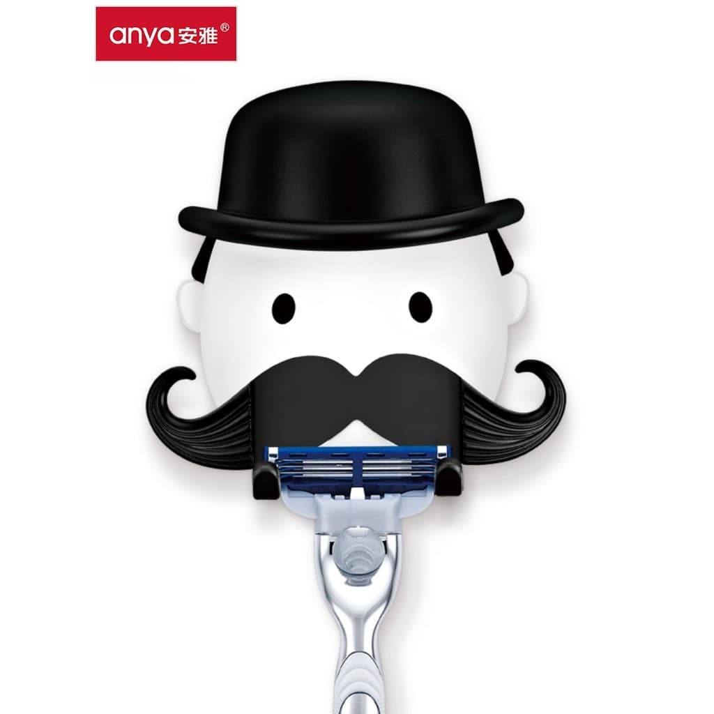 Anya Navalha Cabide Navalha Prateleira Gancho Ventosa Sem Perfuração Lavagem Barba Limpeza Manual Navalha