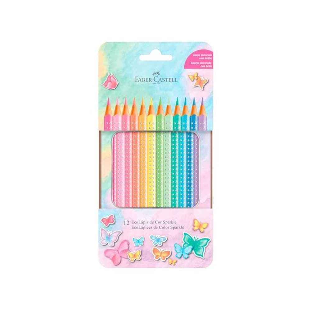LÁPIS DE COR FABER CASTELL SPARKLE COM 12 CORES PASTEL
