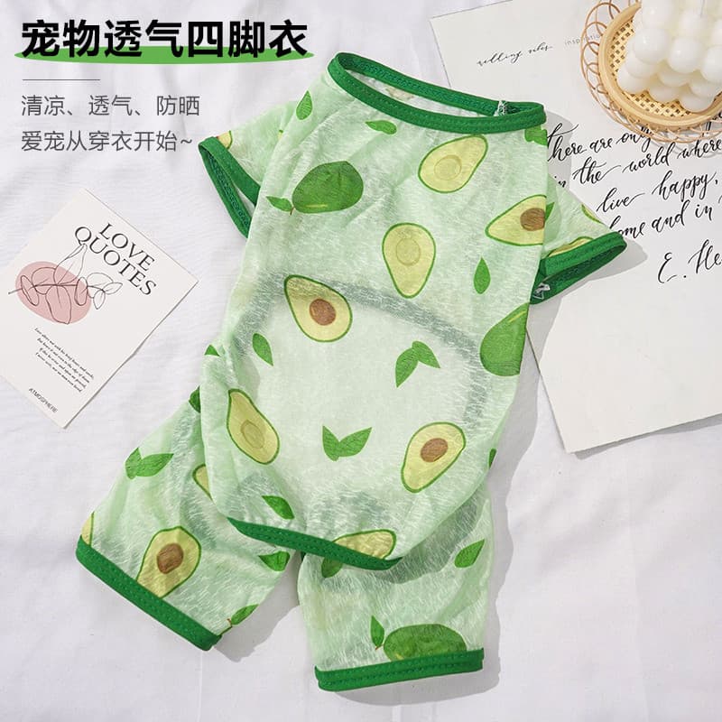 Roupas de gato verão estilo fino respirável roupas de quatro patas Muppets gradiente dourado Teddy cães pequenos cães de