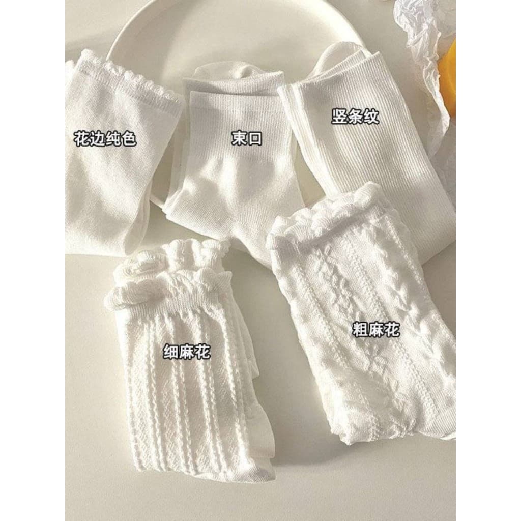 Meias femininas torção estilo japonês verão bolha boca rendas JK meias tubo médio feminino All-match lolita uniforme pil