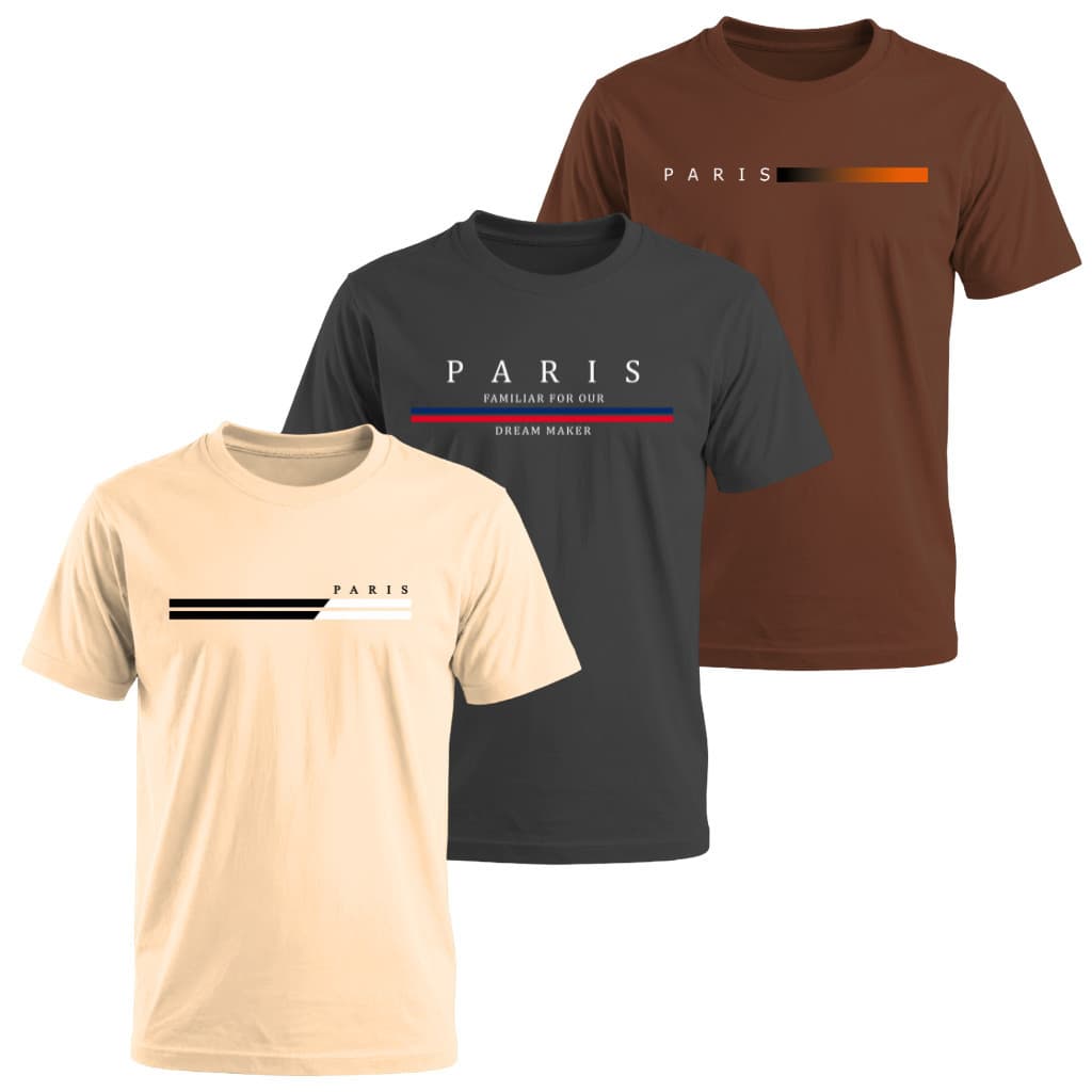 Kit 3 Camiseta Masculina 100% Algodão 30.1 Confortável Varias Cores Oferta