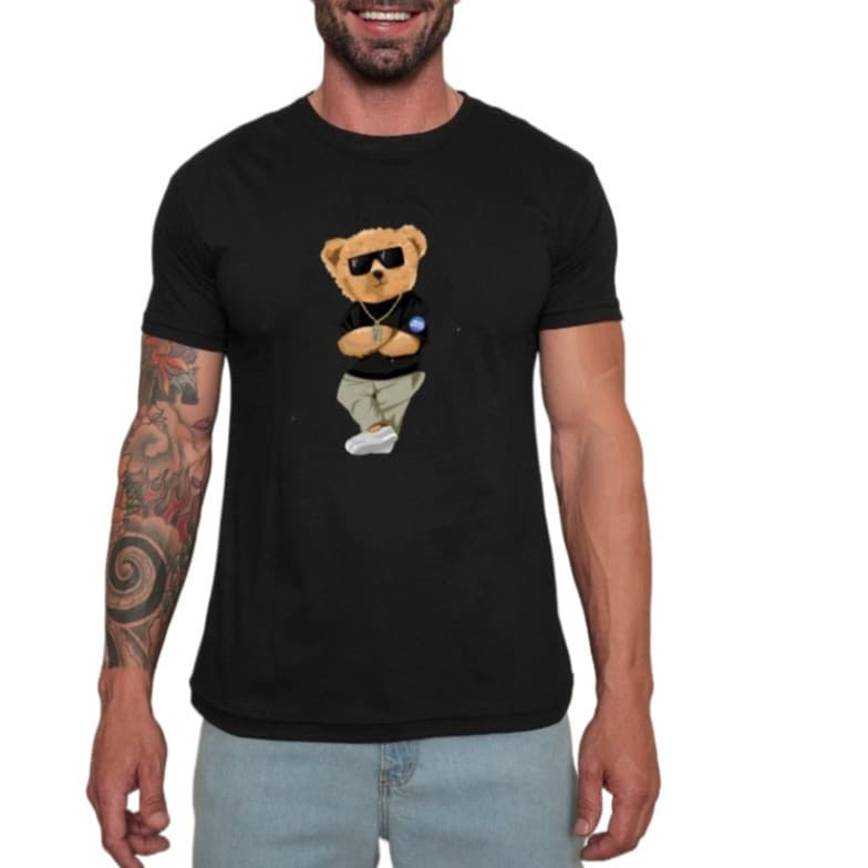 Camiseta Poliéster Masculina Algodão 30.1 Estampada Original Masculina basica