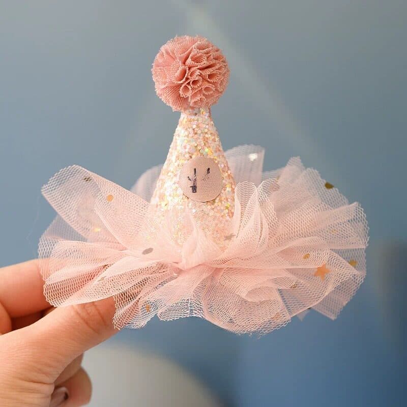 Bebê aniversário cocar chapéu bebê menina um ano de idade princesa clipe crianças hairpin não machuca o cabelo menina ha