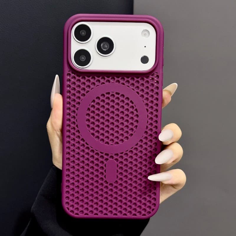 Dissipação De Calor Malha Respirável Capa De Telefone Magnética Adequada Para iPhone 17 16 15 14 13 12 11 Pro Max Silico
