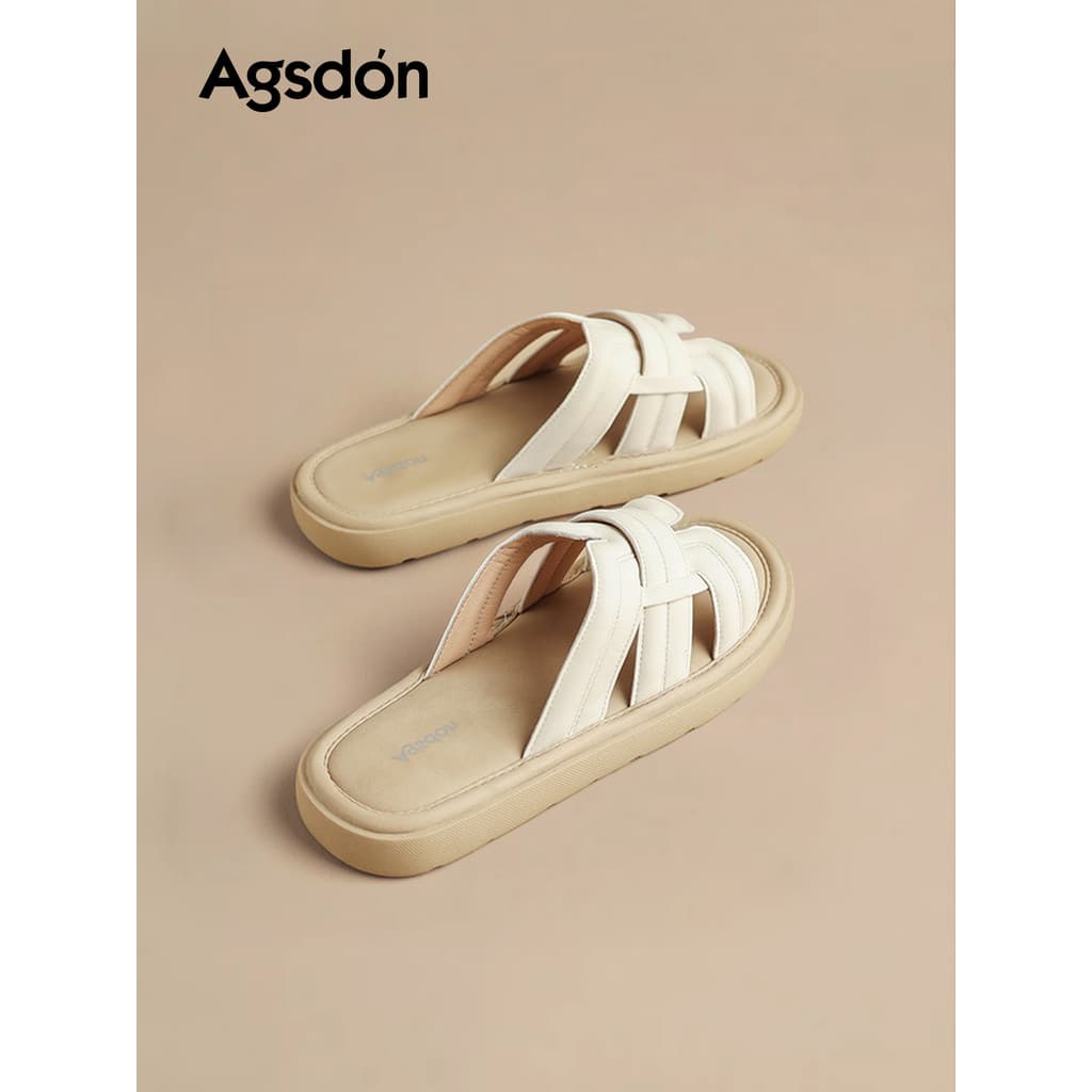 Augushiden sandálias planas 2026 novo estilo verão exterior usar sola macia chinelos All-Match Casual sapatos de praia à