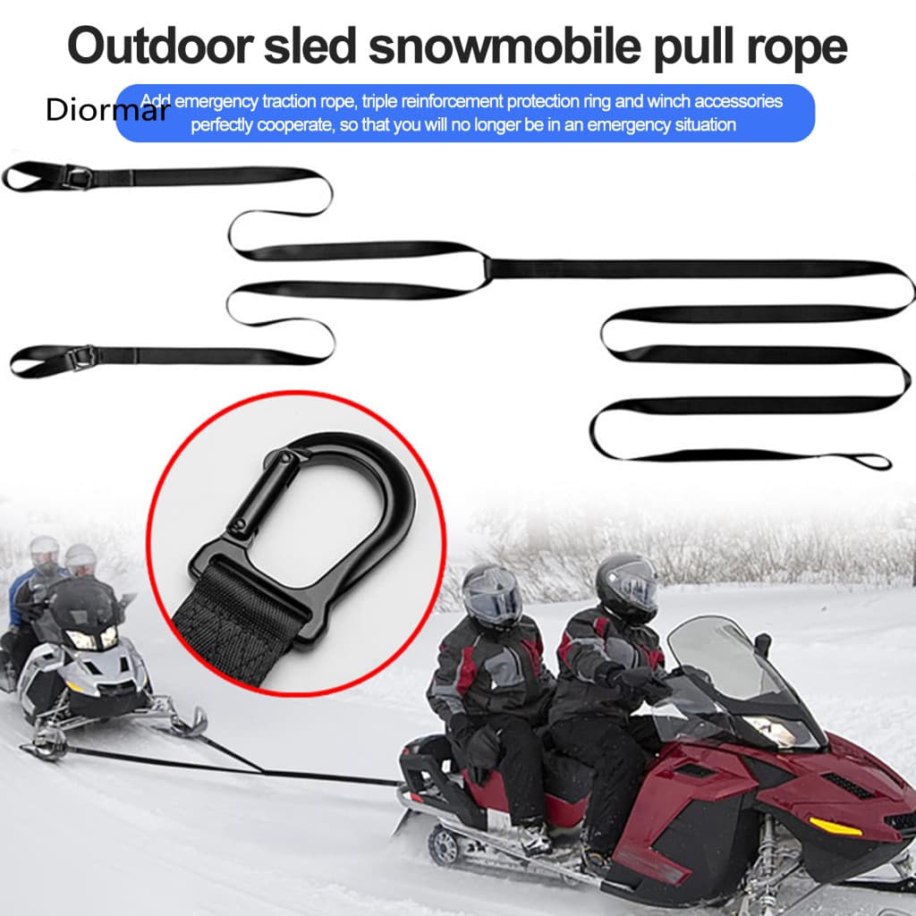 Sled Pulling Straps Heavy Duty Snowmobile Tow Long Reinforced Rope Wear Resistant Atv for Emergency Durable Outdoor Reco