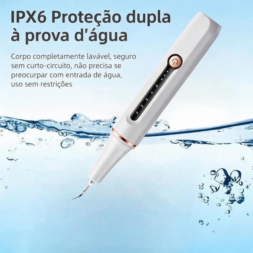 Removedor de Tártaro Ultrassônico 5 Níveis Kapbom KA-1848 USB Recarregável À Prova D'água Uso Doméstico