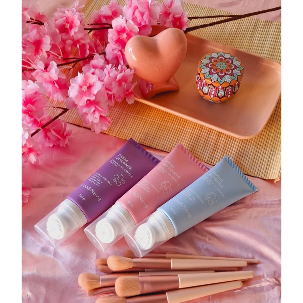 Kit de Espumas Faciais Lua e Neve com 120g Garanta Cuidado Diário e Limpeza Facial Suave Skin Care