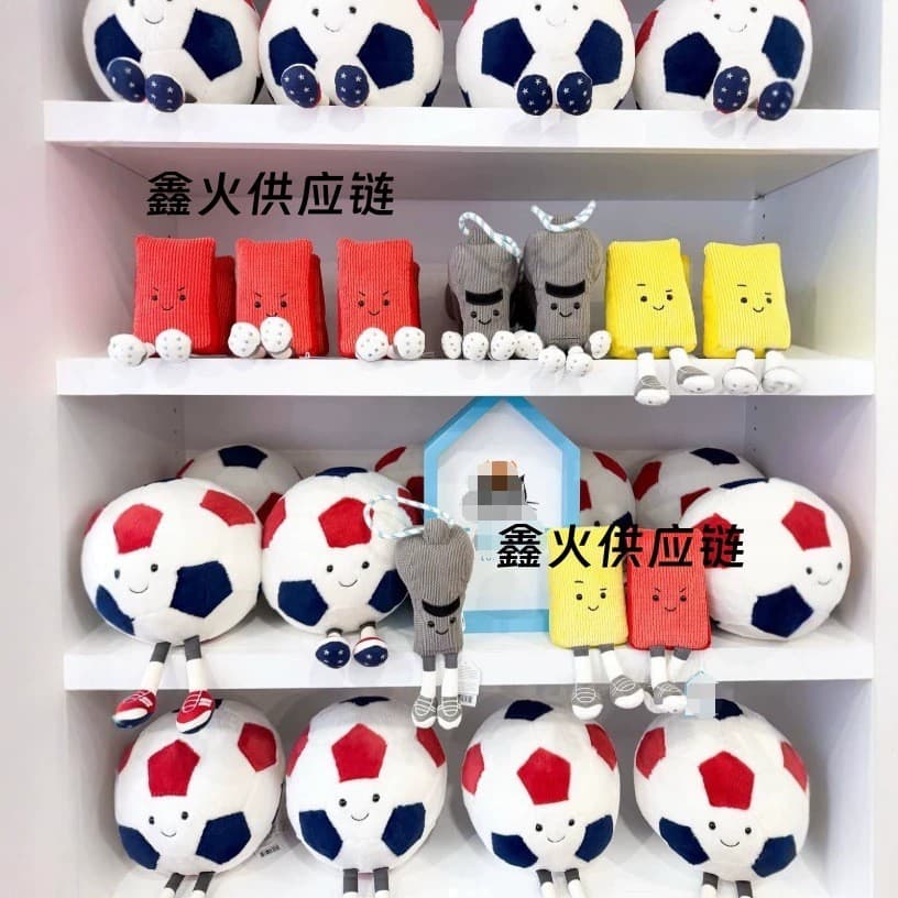 Jellycat Meijiamo Limited Copa do Mundo Futebol Cérebro Série Bonito Pelúcia Calmante Brinquedos Divertidos