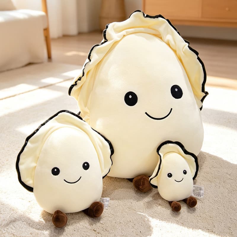 Brinquedo de Pelúcia Fofo de Ostra, Boneca de Pelúcia Macia de Ostra Sorridente, Almofada de Pelúcia Kawaii de Frutos do