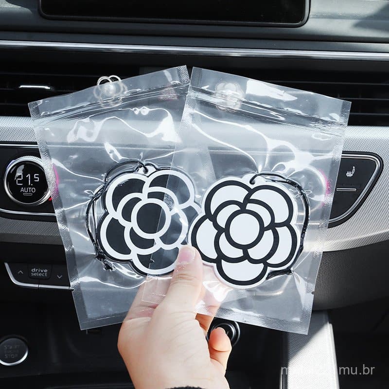 Pendente Aromatizador de Carro - Luxuoso Aromatizador de Ar para Carro com Flor de Camélia, Aroma Leve e Duradouro, Deco