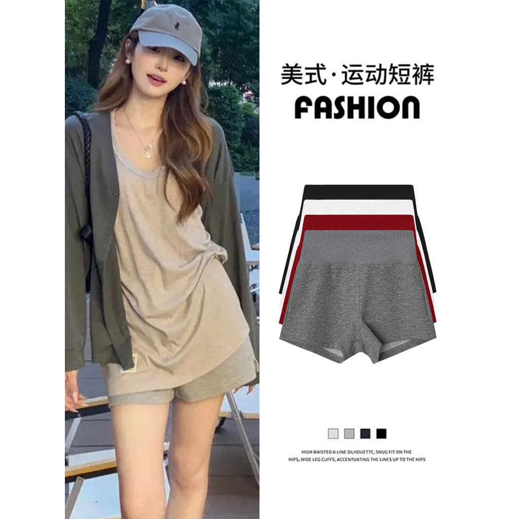 Shorts esportivos de cintura baixa americano feminino verão estilo fino 2026 novo estilo mais magro olhar exterior usar