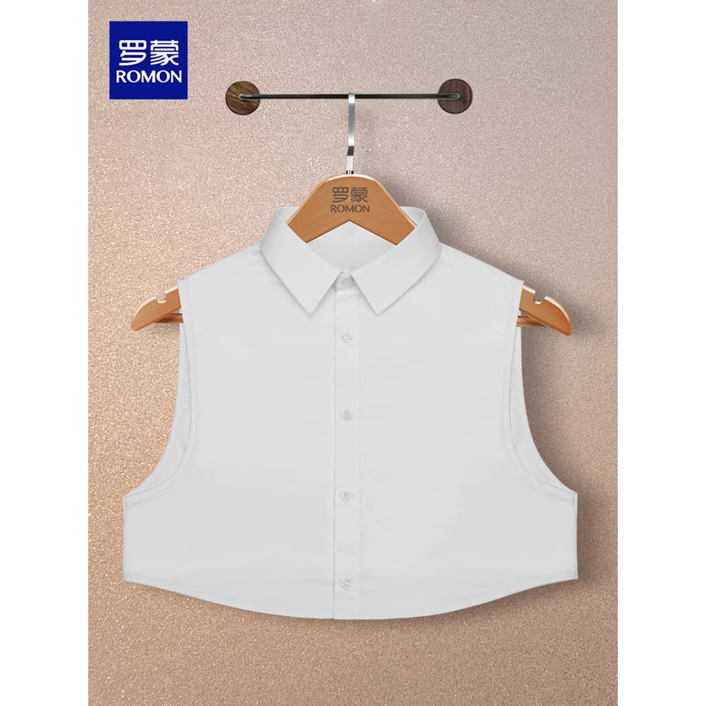 Lomon colar falso masculino All-Match camisa gola falsa primavera outono puro algodão azul profissional Wear camisa cola