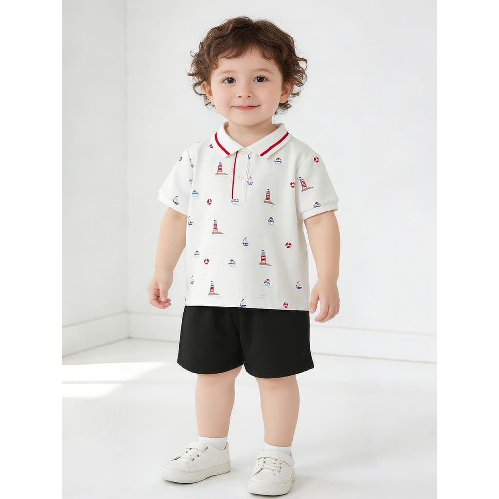 2026 novo estilo camisa polo infantil roupas infantis meninos roupas de manga curta Shorts terno crianças verão roupas d