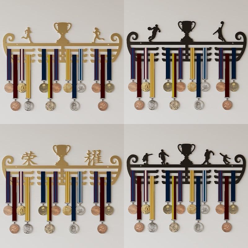 Cabide de medalha sem perfuração, suporte de exibição de armazenamento de medalha de ouro, maratona, corrida, esportes,