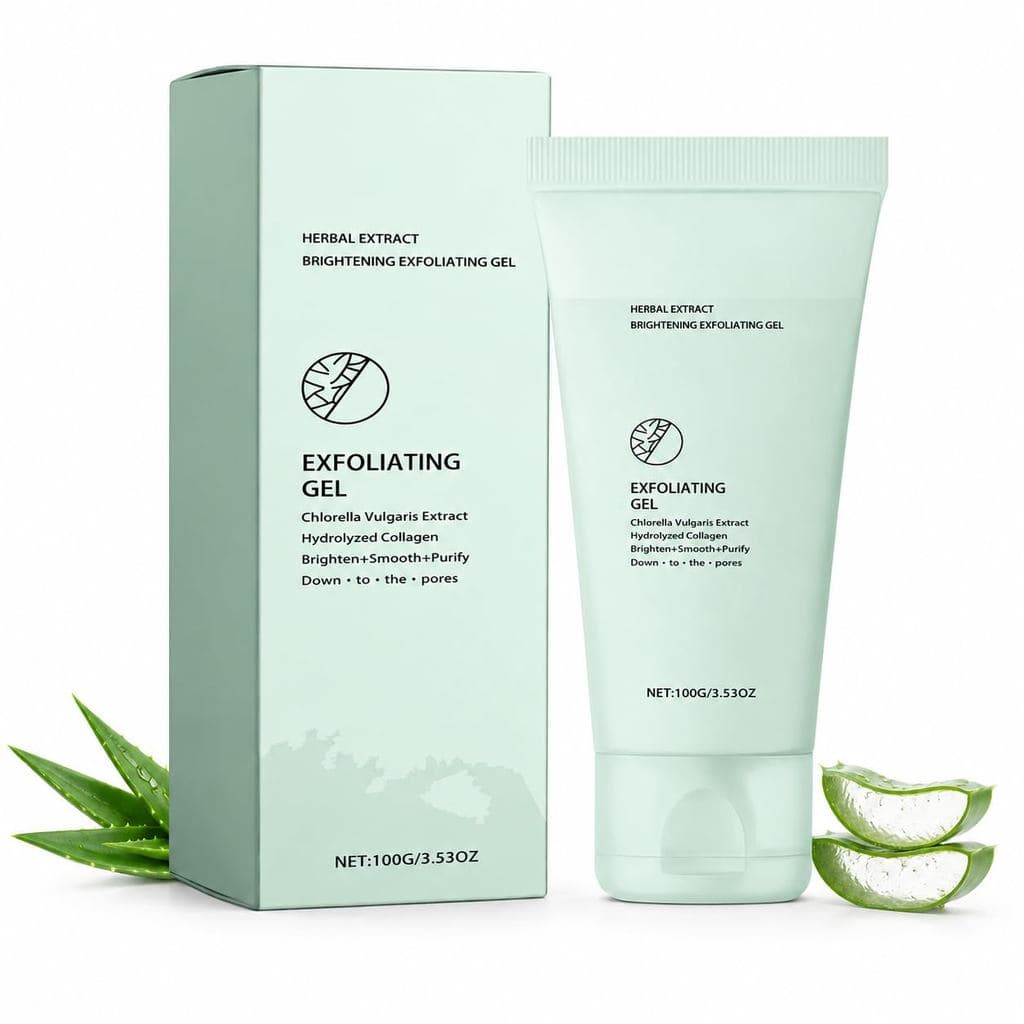 Properliy Herbal Exfoliating Gel with Aloe Vera, Gentle, Lightweight Non-Scrub Formula for Hands, Elbows, Knees, Feet an