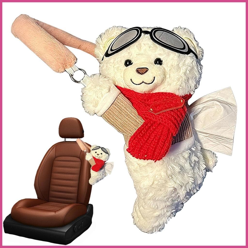 Suporte De Tecido Do Carro Bonito Dos Desenhos Animados Macio Rastejando Urso Decoração Interior Caixa Capa Para SUV RV