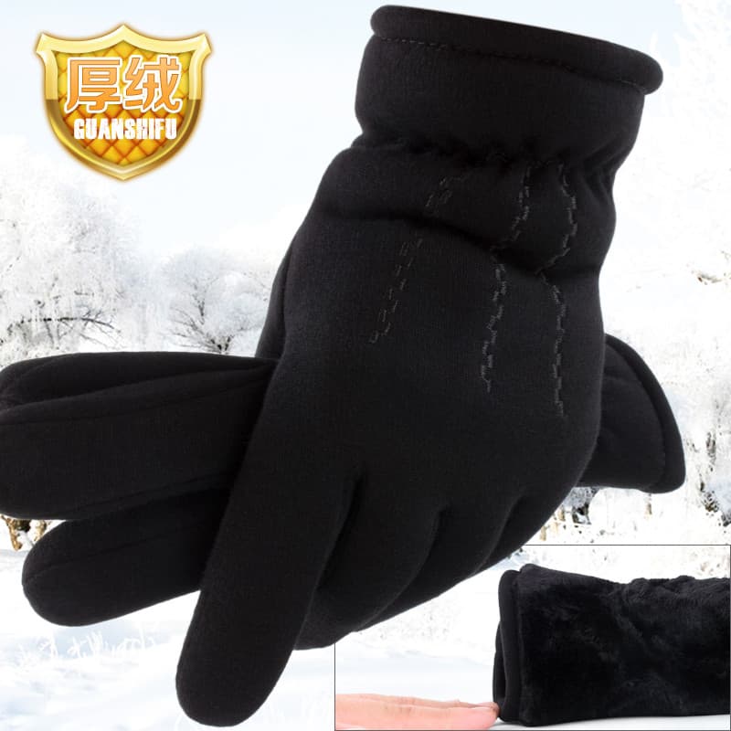 Homens luvas de inverno quente ciclismo luvas de lã inverno luvas de algodão homens de meia-idade idosos engrossado outo